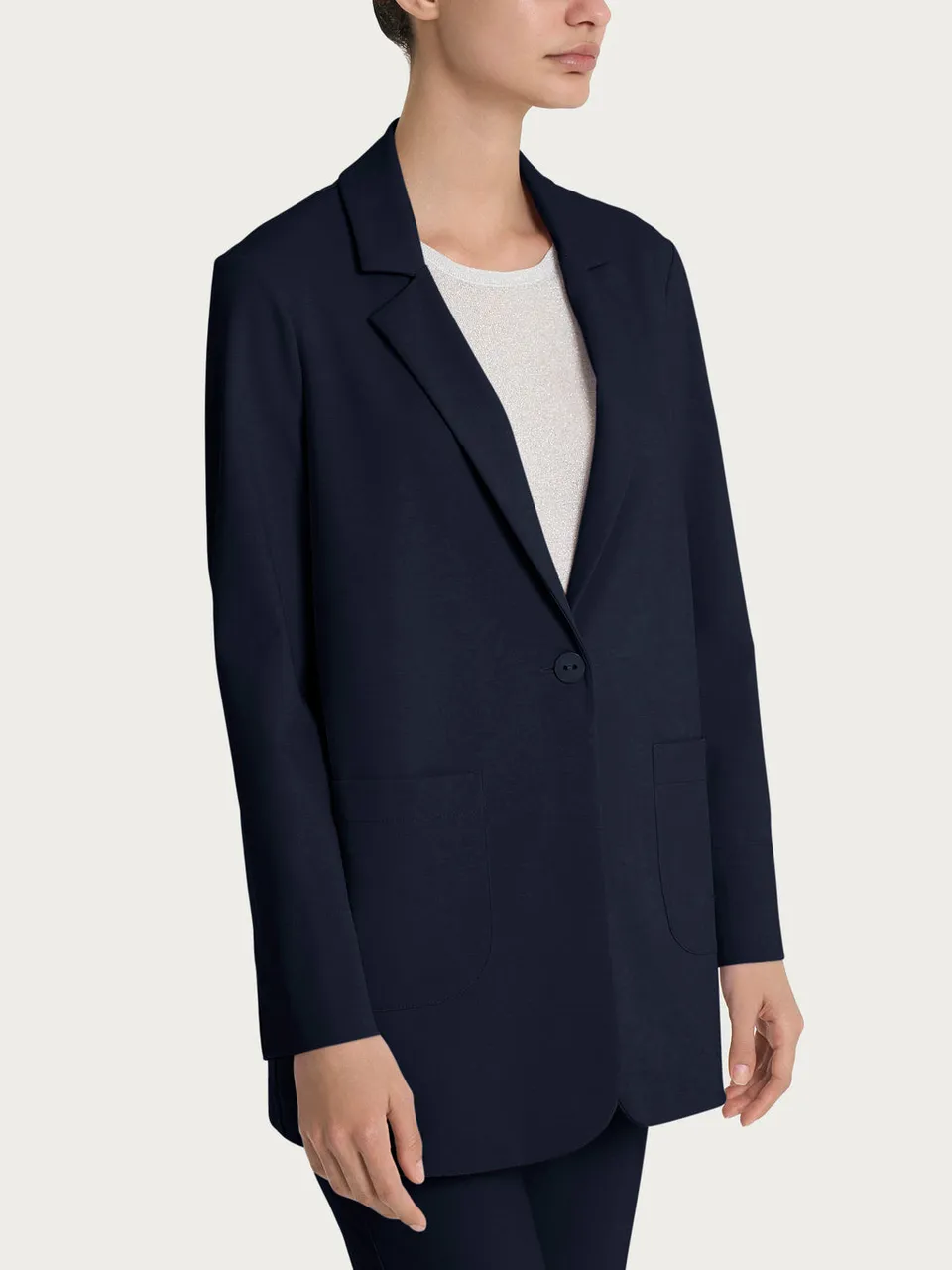 Ragno Compact Light blazer donna blu tessuto leggero