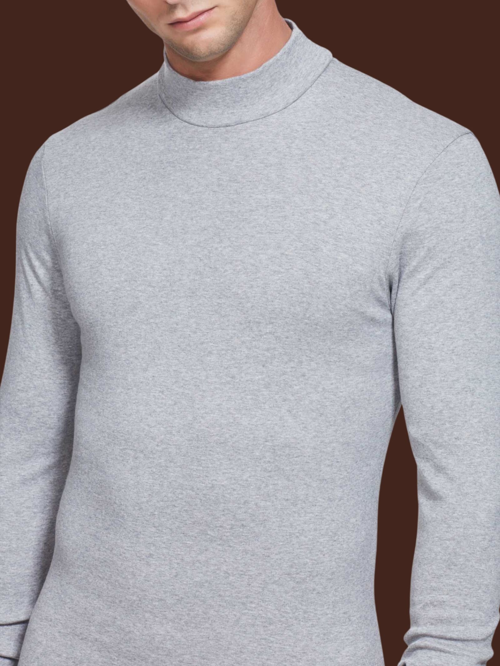 Ragno Caldo Cotone Maglia Lupetto Uomo Argento Mel. Puro Cotone