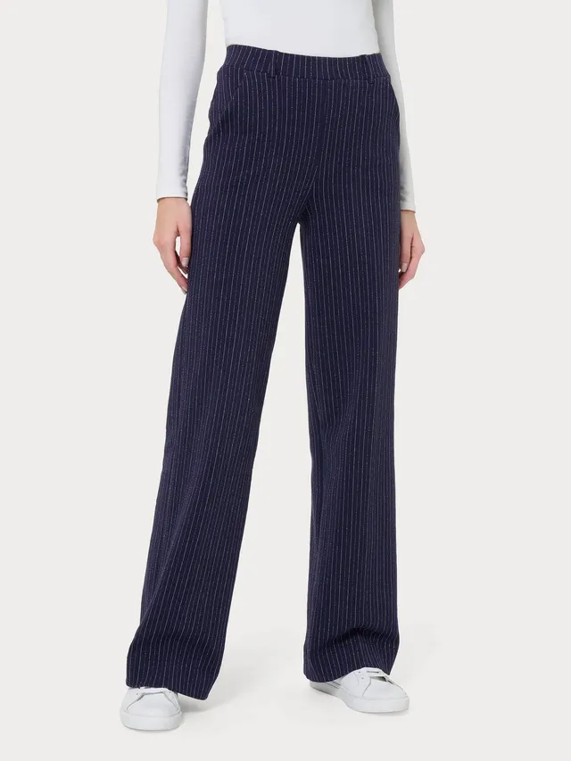 Ragno Compact Pantalone Palazzo Gessato Eco Jacquard wide leg