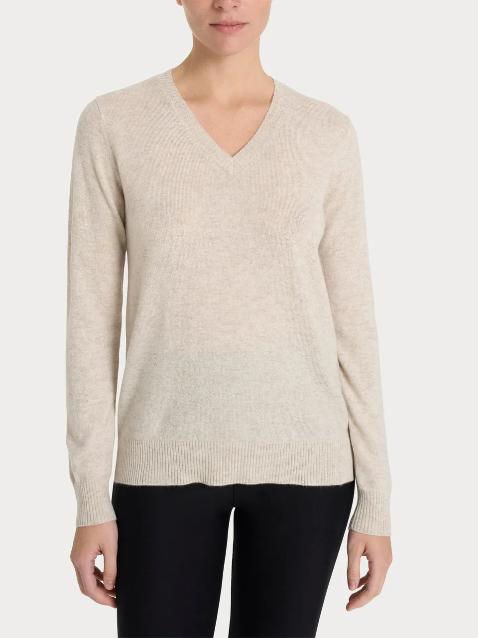 Ragno Merino Soft maglia scollo a V champignon calda