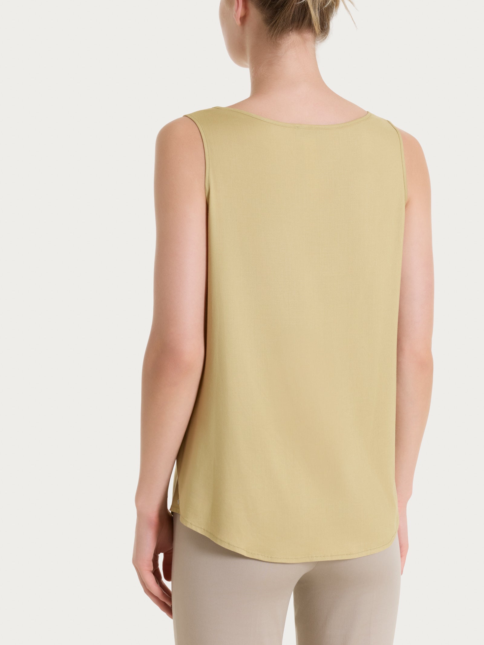 Ragno Voile Stretch top spalla larga khaki vestibilità soft