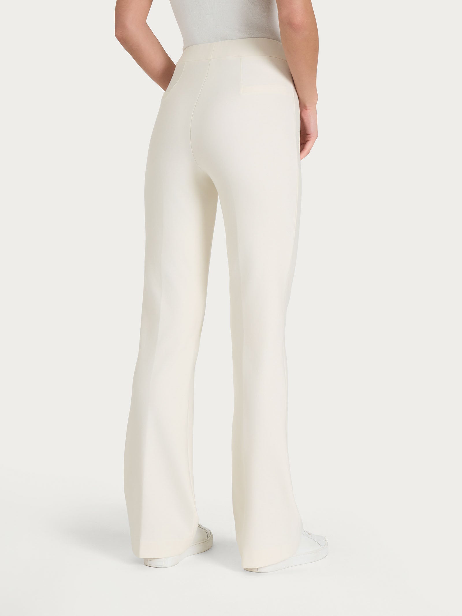 Ragno Compact pantalone flare Avorio elasticizzato