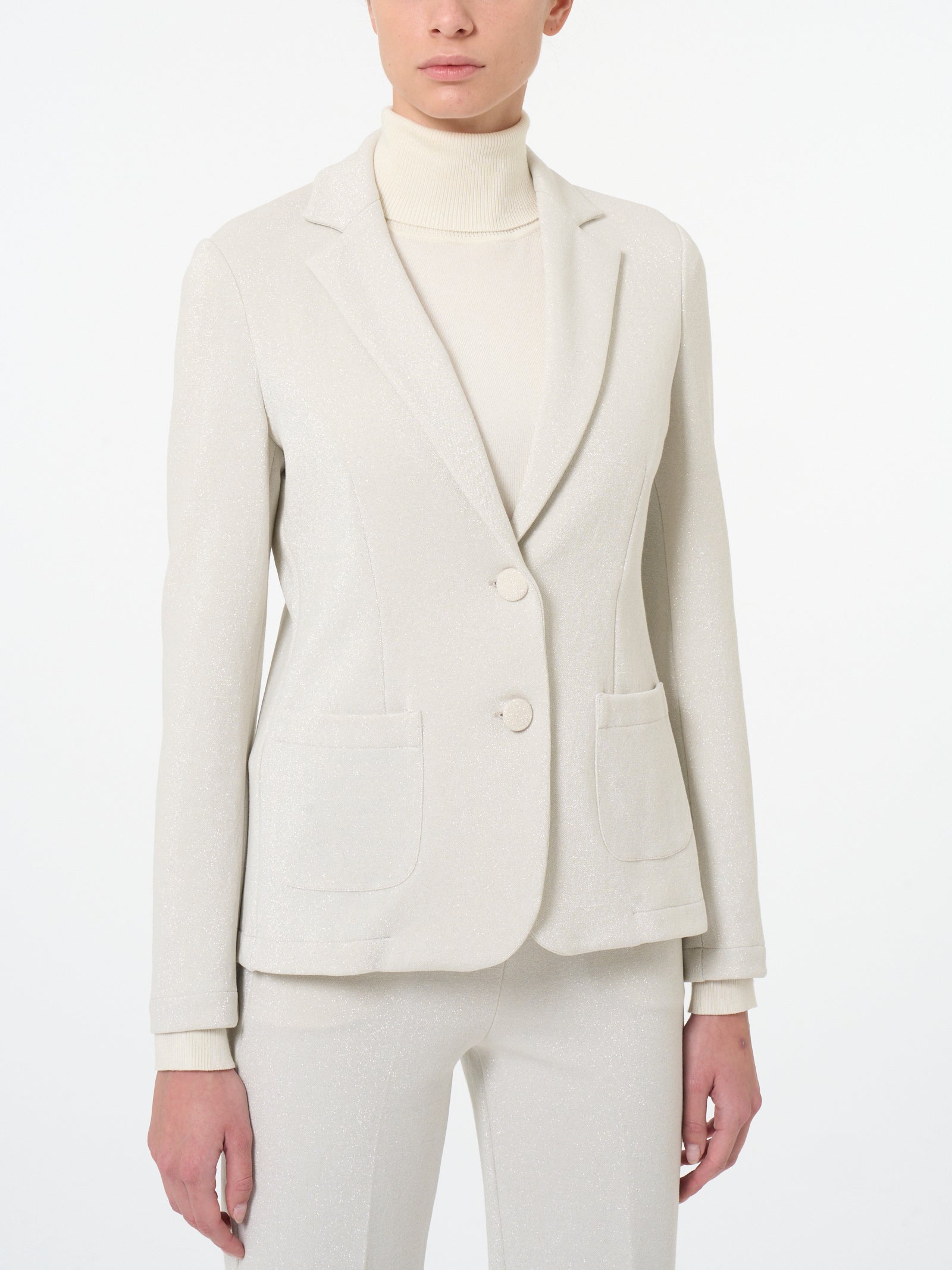 Ragno Compact blazer due bottoni Champignon jacquard