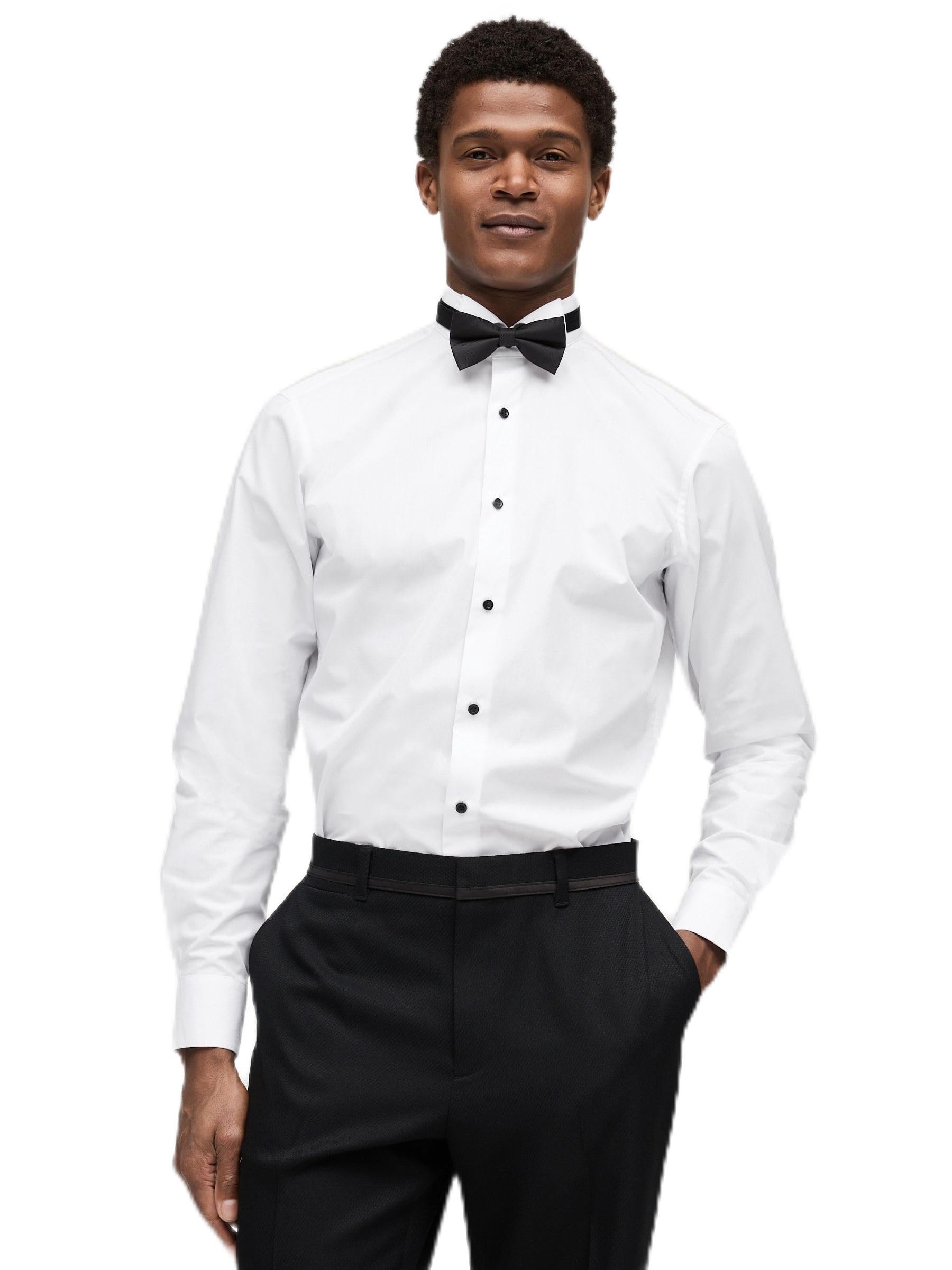 Next camicia polsino singolo papillon uomo 2 pezzi slim