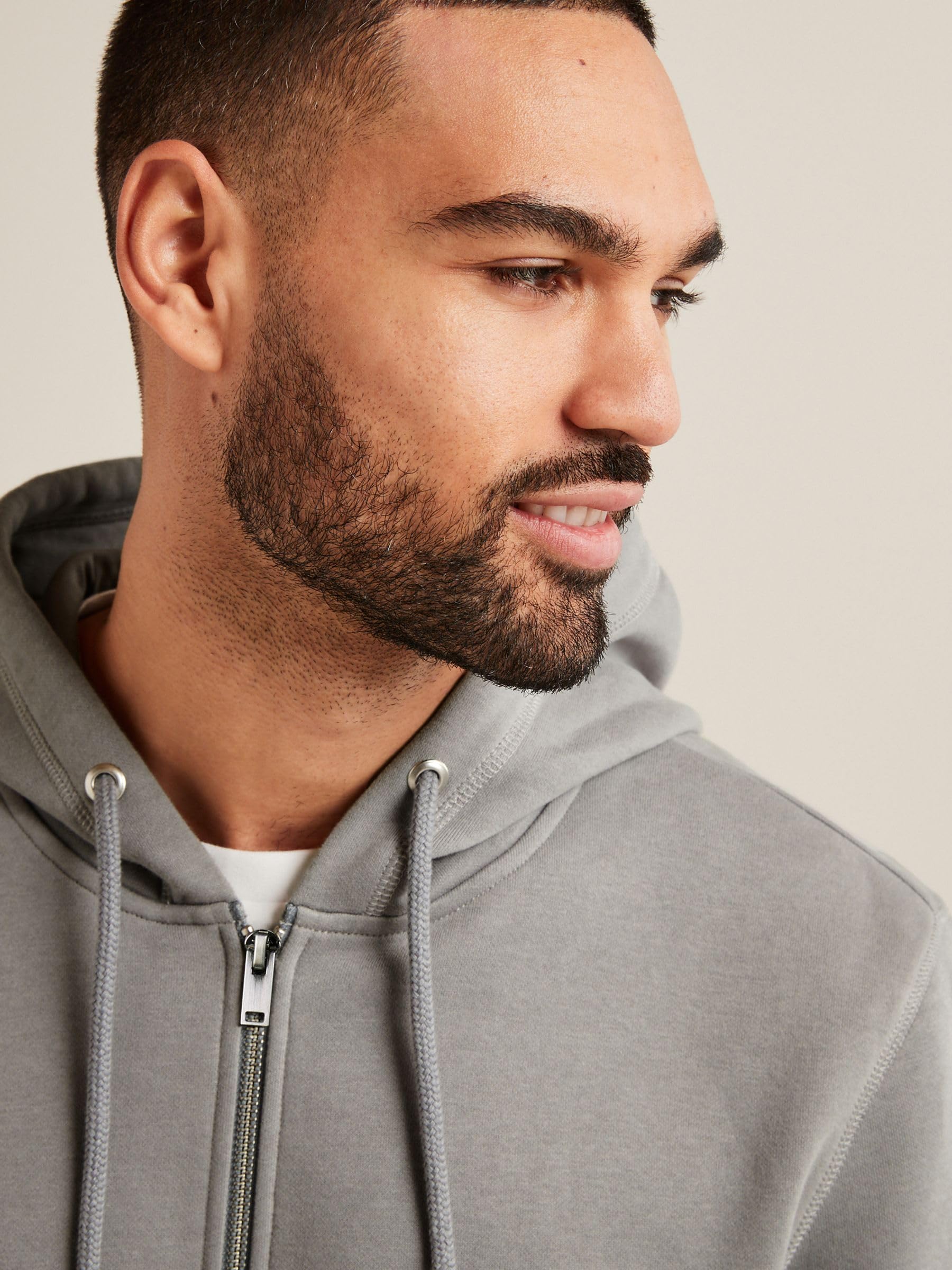 Next Zip-Up felpa uomo con cappuccio in misto cotone