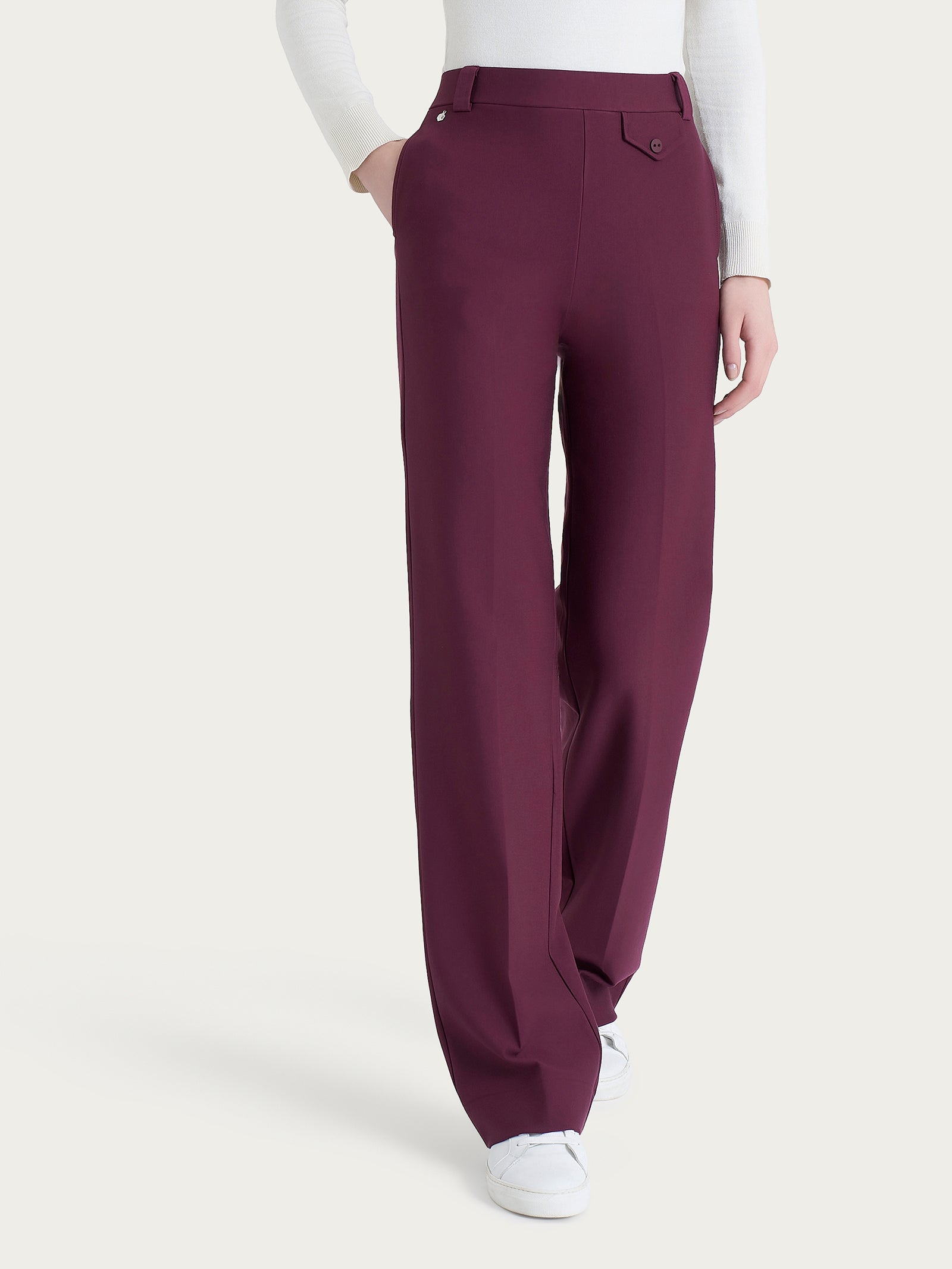 Ragno Compact pantalone ampio wide leg Fig