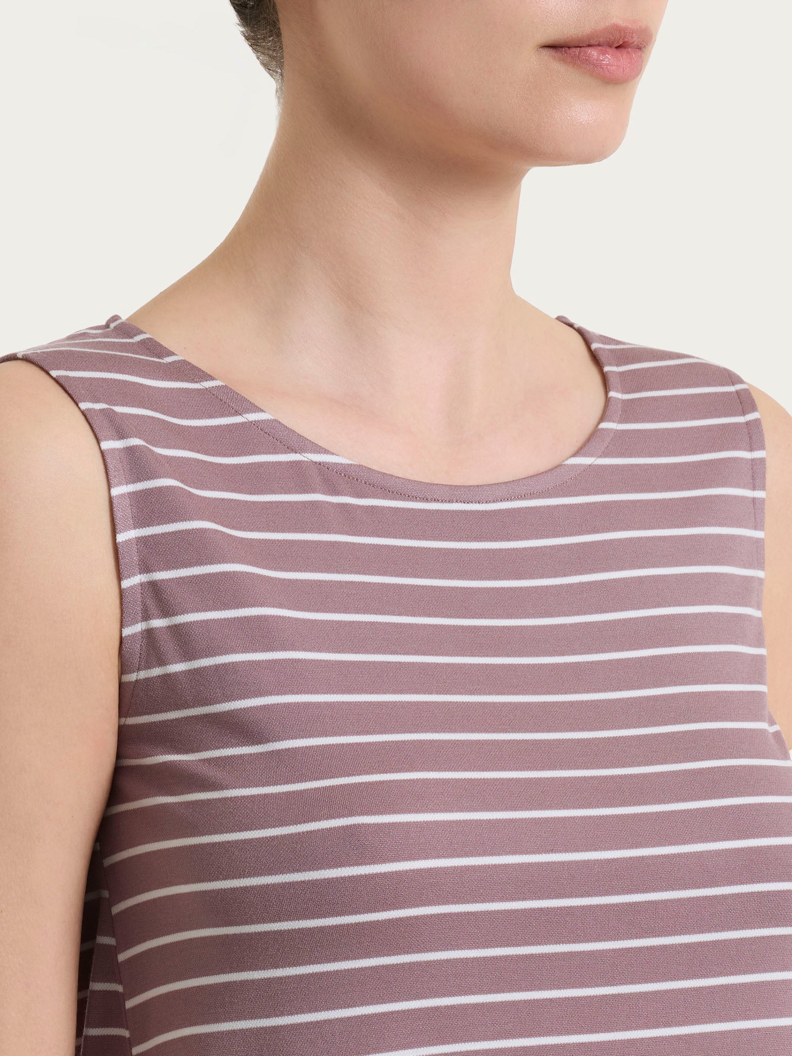 Ragno Summer Light top righe spalla larga twilight mauve