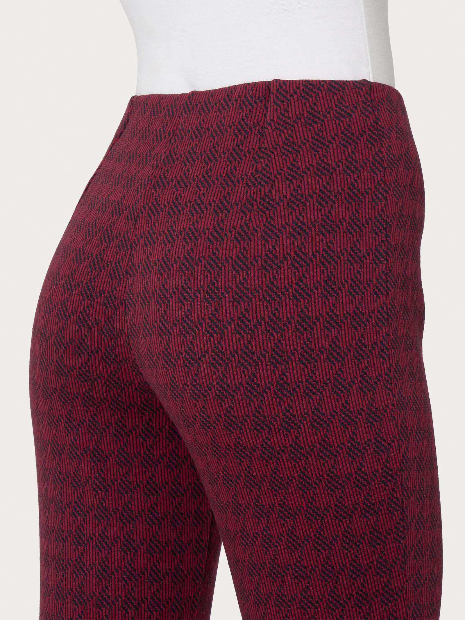 Ragno Eco Jacquard Pantalone Sigaretta Tibetan Red pied de poule