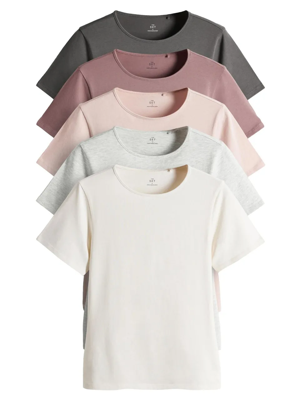 Geo Next The Set t-shirt aderenti donna girocollo 5 pezzi
