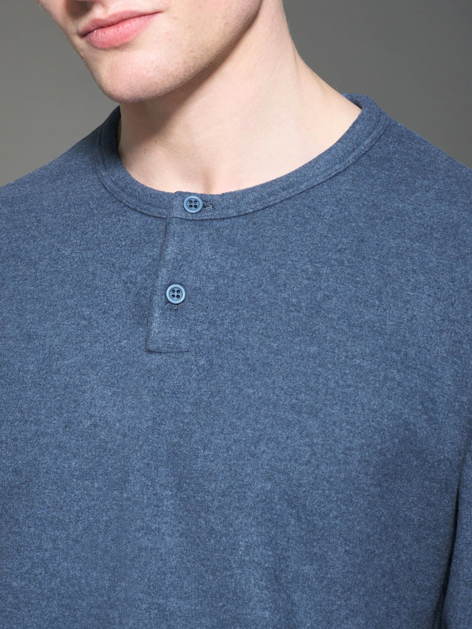 Ragno Cotton Eco Pile Lungo Serafino pigiama indigo cotone