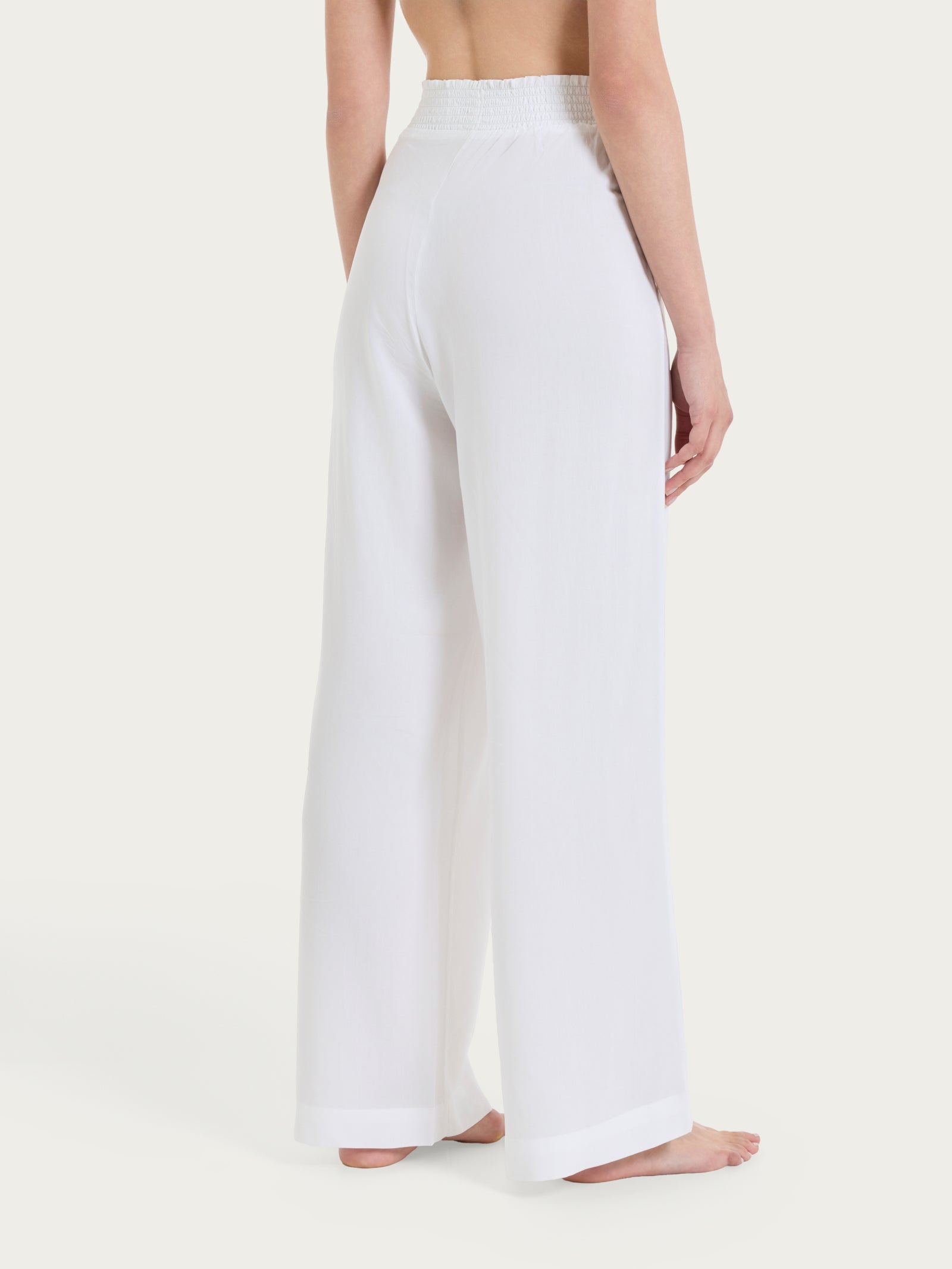 Ragno EcoSeta Pantalone Ampio Wide Leg Bianco