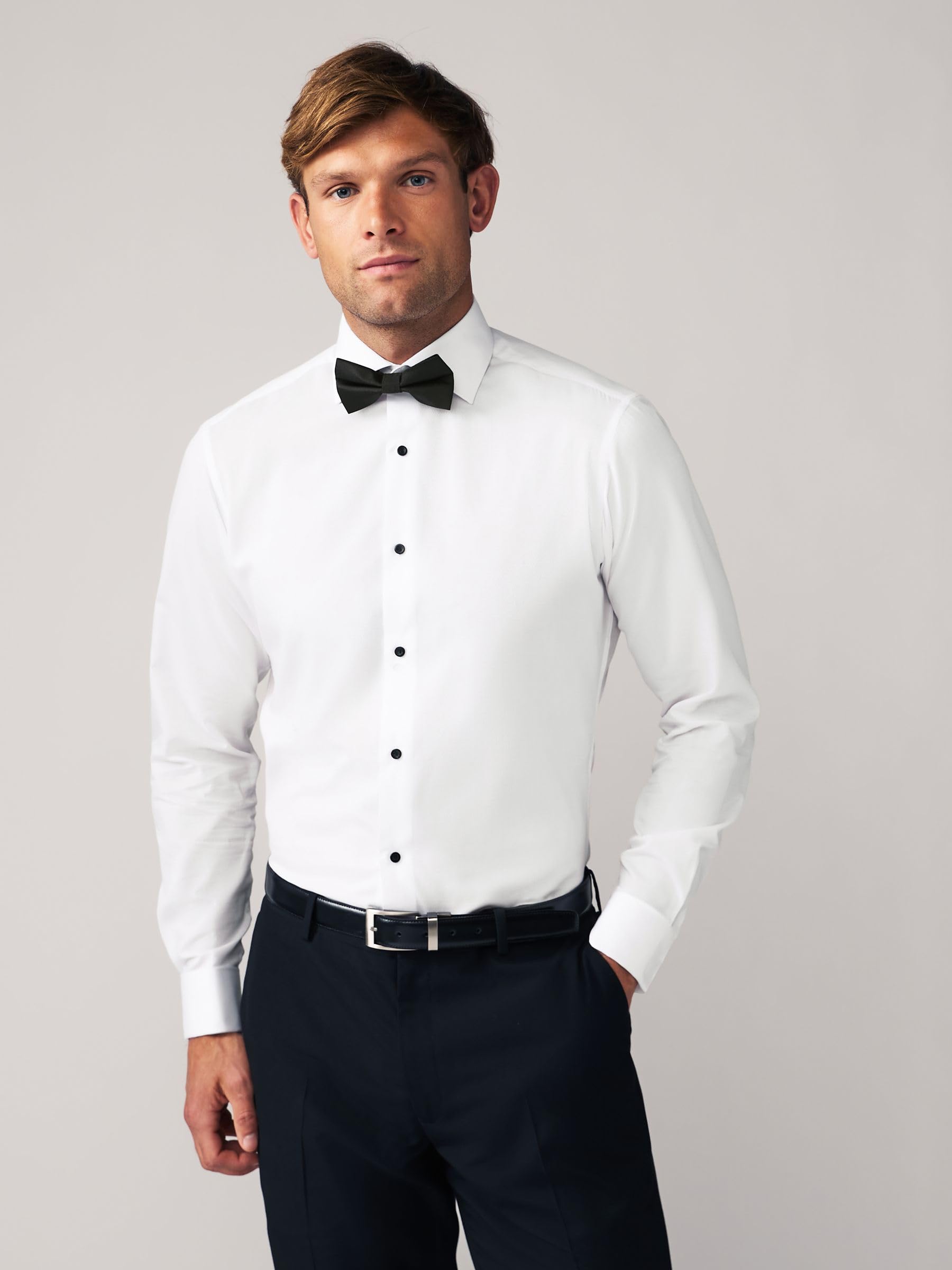 Next camicia uomo slim con papillon bianco nero 42