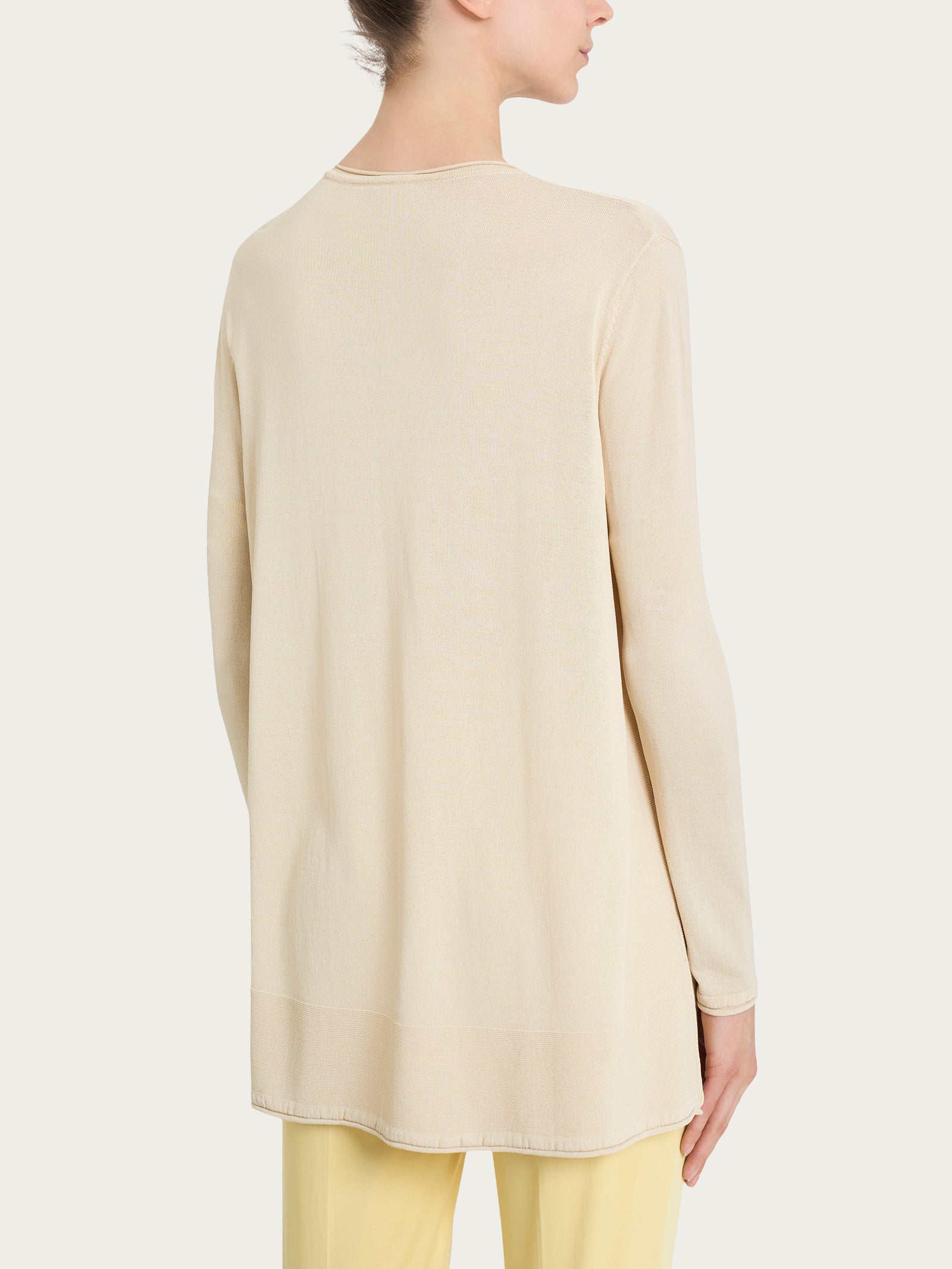 Ragno Crêpe Cardigan Aperto Bottoni Wood Ash Viscosa