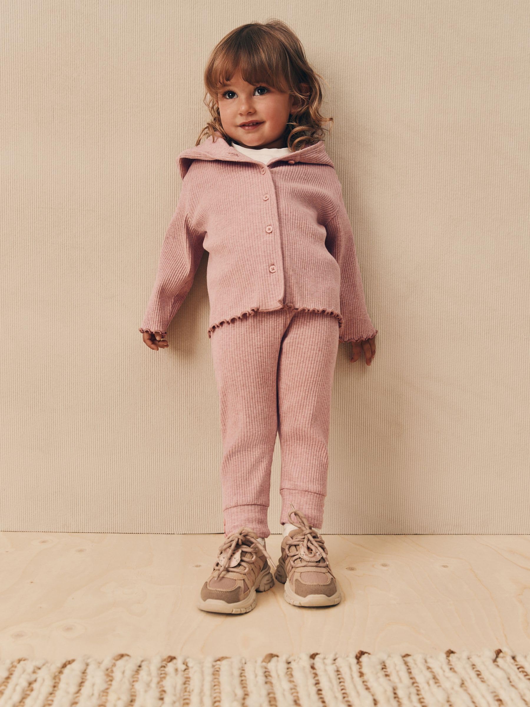 Next completo bambina cardigan coste con cappuccio e leggings 116-122