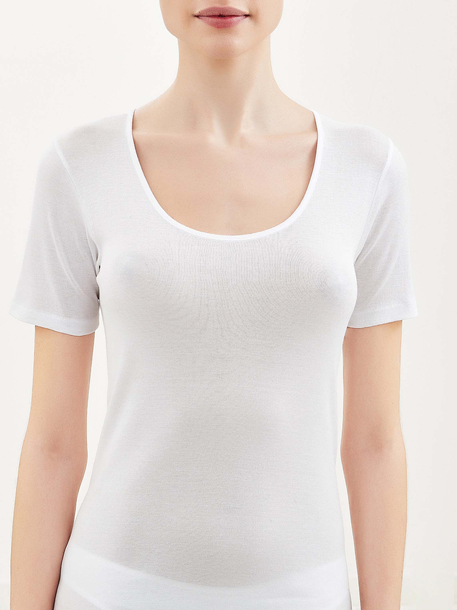 Ragno Filo di Scozia Maglietta Donna Bianco Cotone