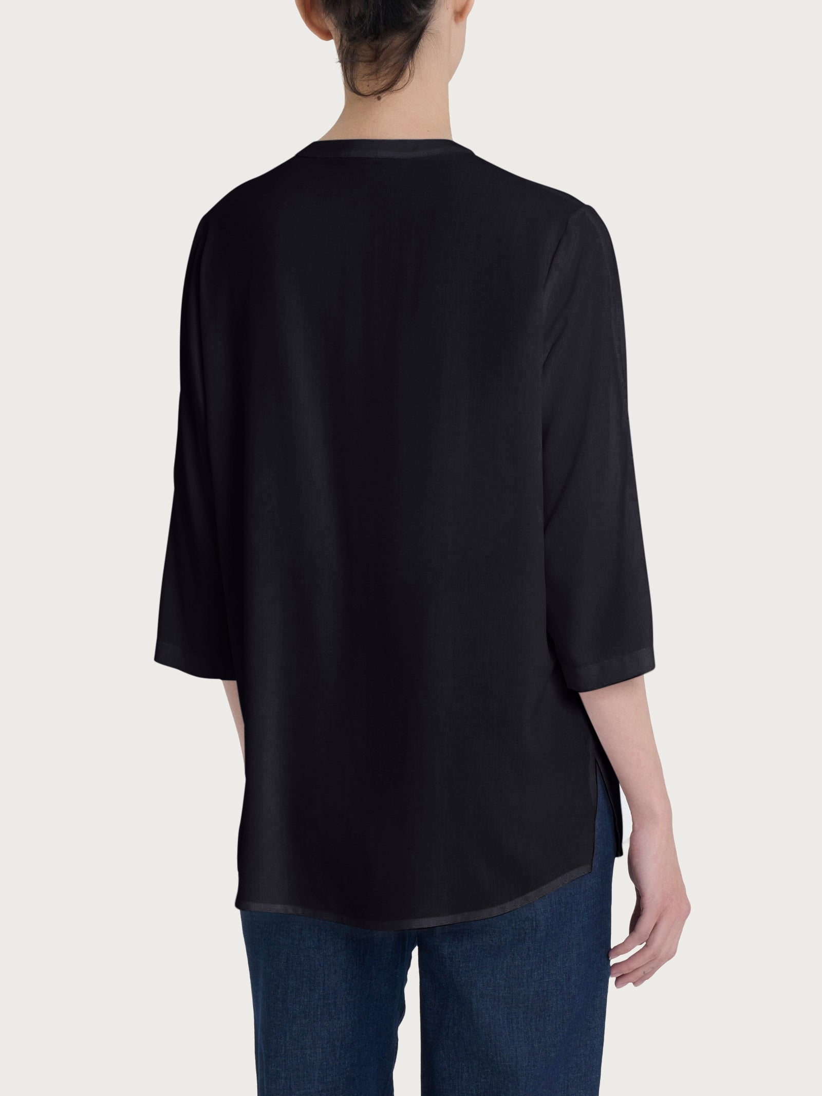 Ragno blusa coreana manica 3/4 ecoseta nero
