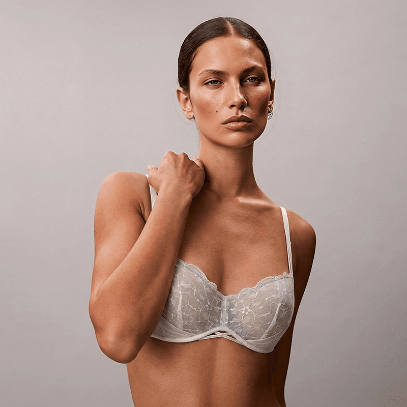 Maria Grazia Severi Silver completo intimo mesh argento 2 pezzi