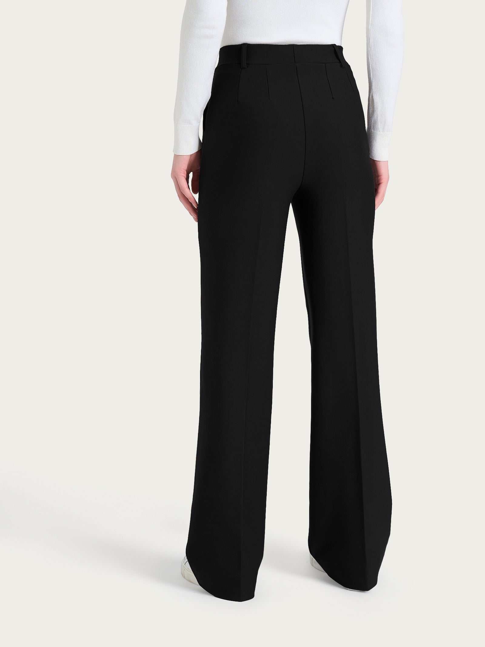 Ragno Compact Pantalone ampio wide leg Nero
