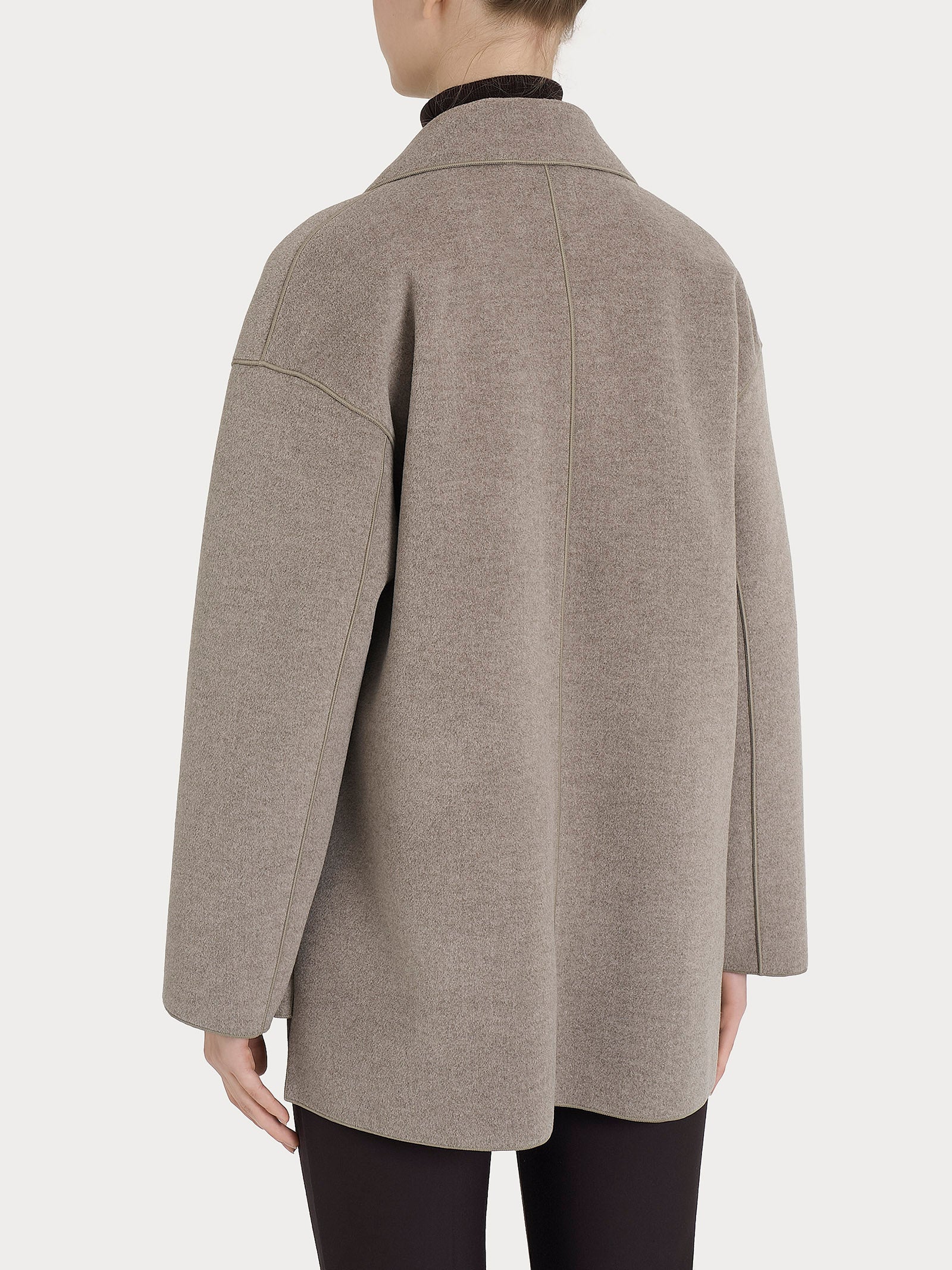Ragno Vegan Wool Cappotto Caban Glacé Grigio corto