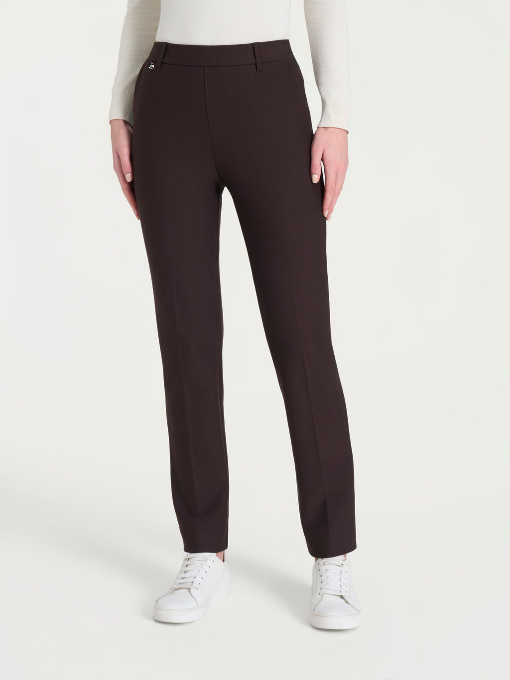 Ragno Compact pantalone dritto marrone punto Milano elasticizzato