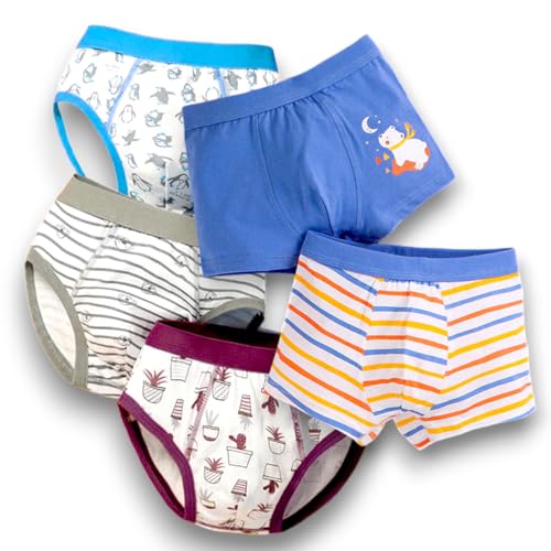 Lady C slip e boxer bimbo cotone 2 anni 5 pezzi fantasie colorate
