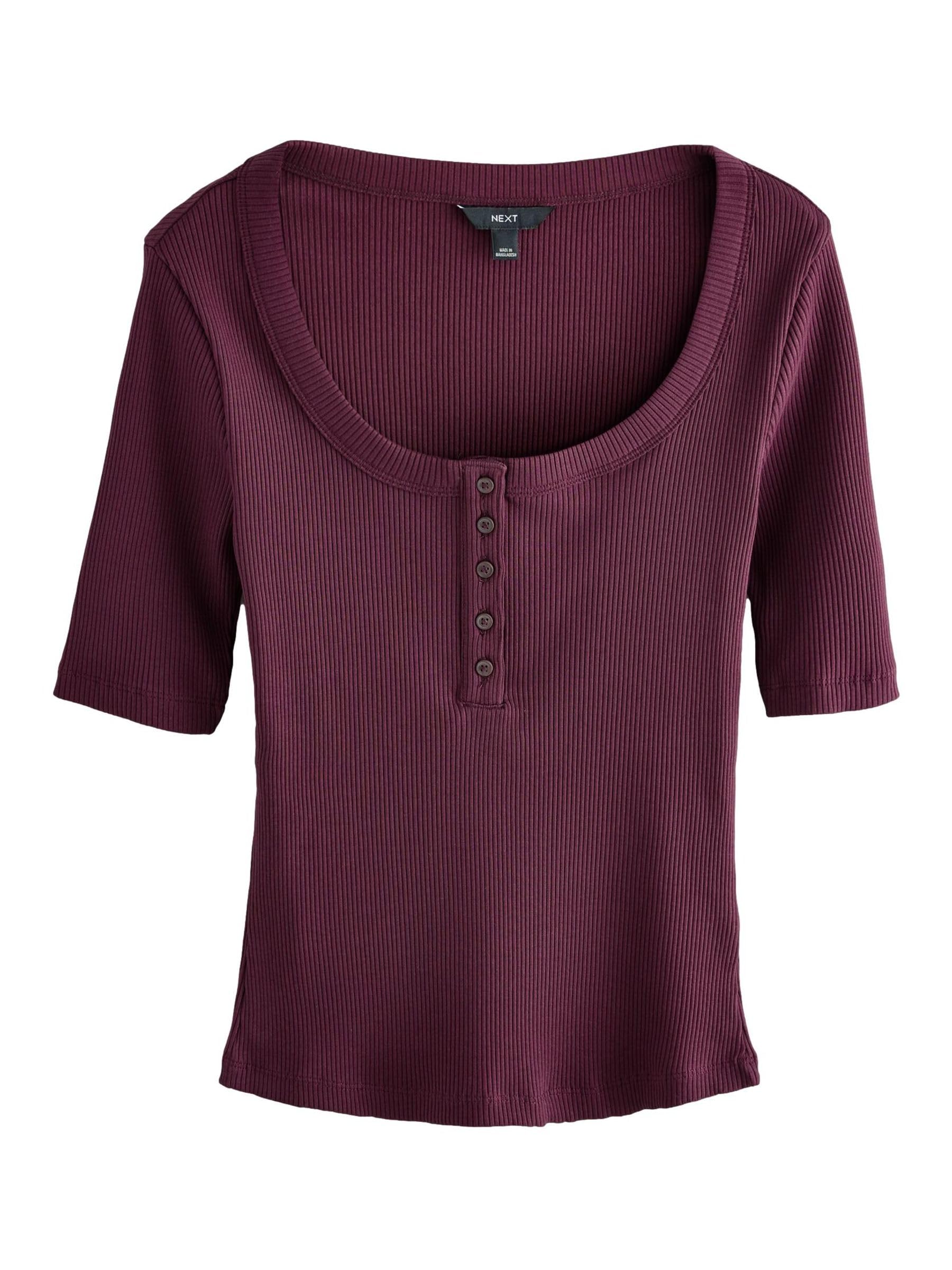 Next Top Henley Donna 46 Nero Coste Ampie Cotone