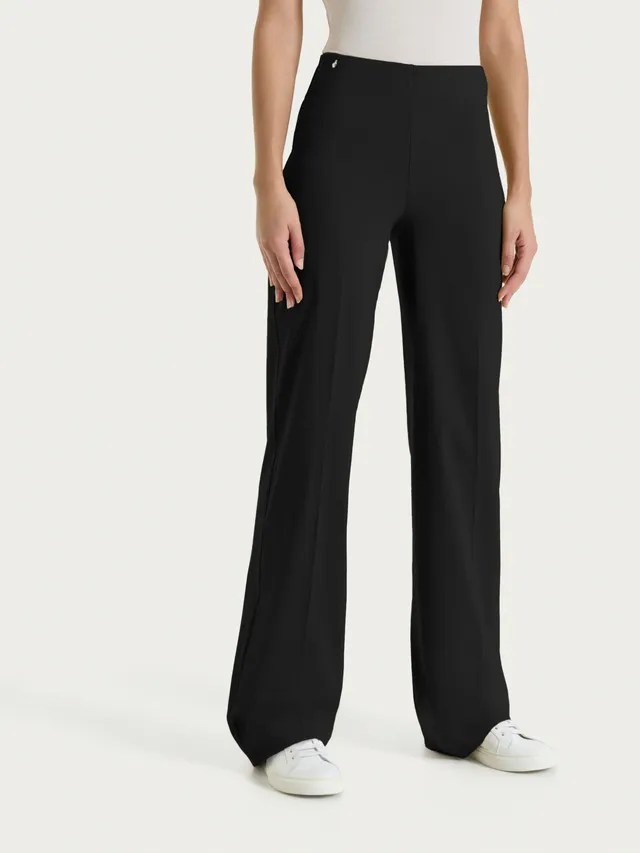 Ragno Super Fresh pantalone ampio nero wide leg