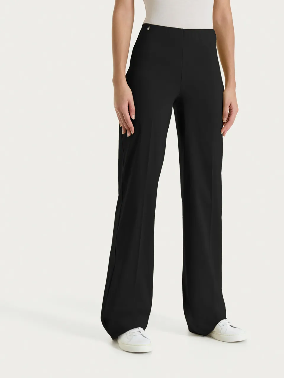 Ragno Super Fresh pantalone ampio nero wide leg
