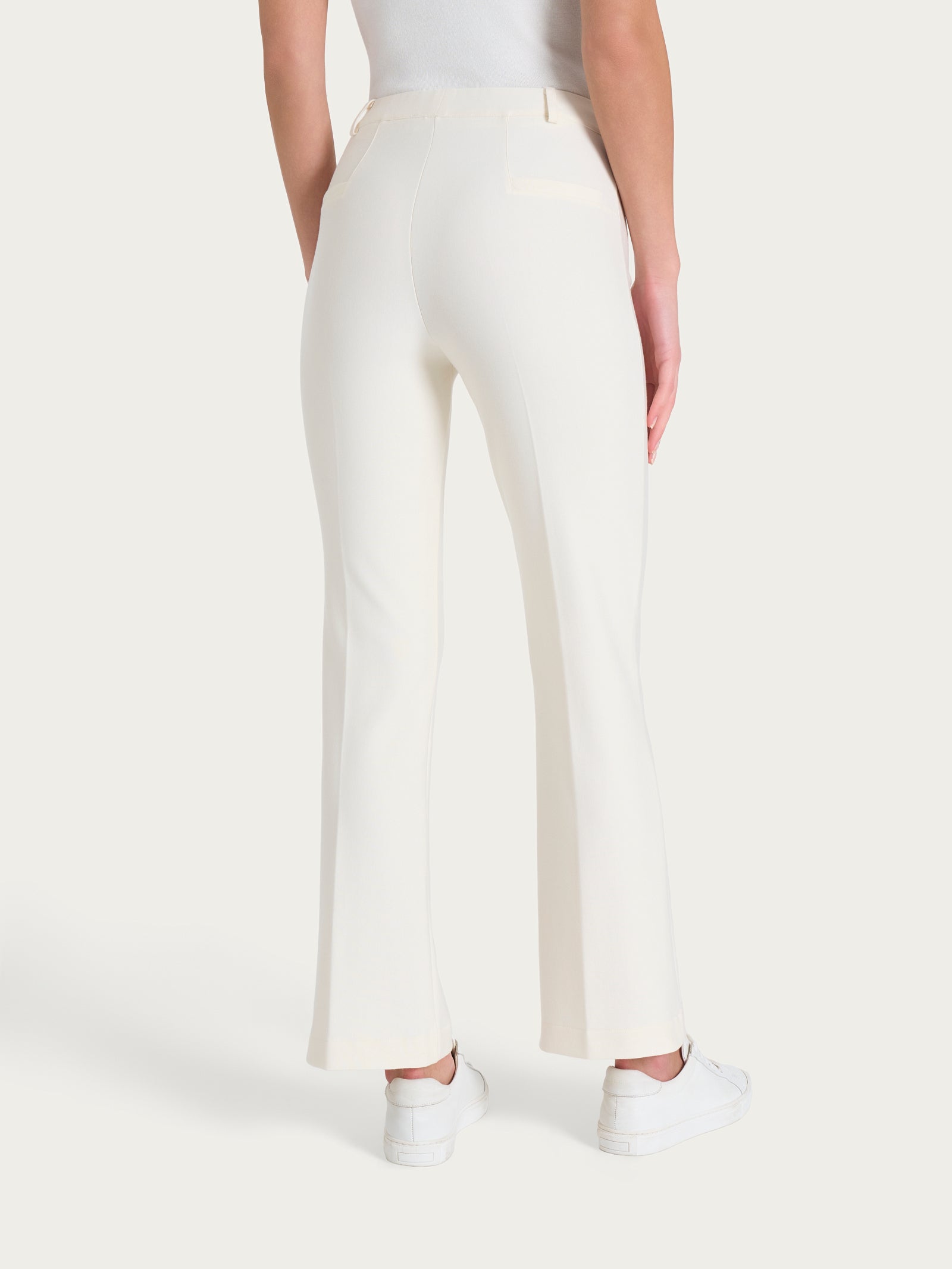 Ragno Compact Pantalone Flare Caviglia Avorio pantalone viscosa