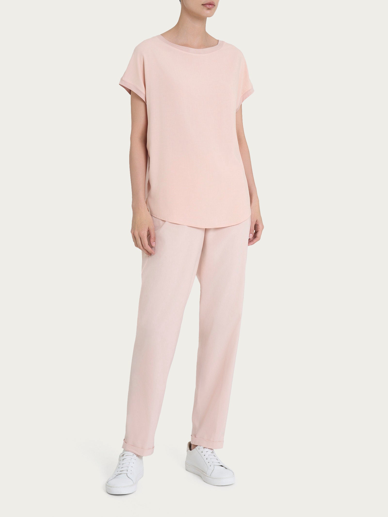 Ragno Viscosa Summer maglietta kimono manica corta Cameo Rose