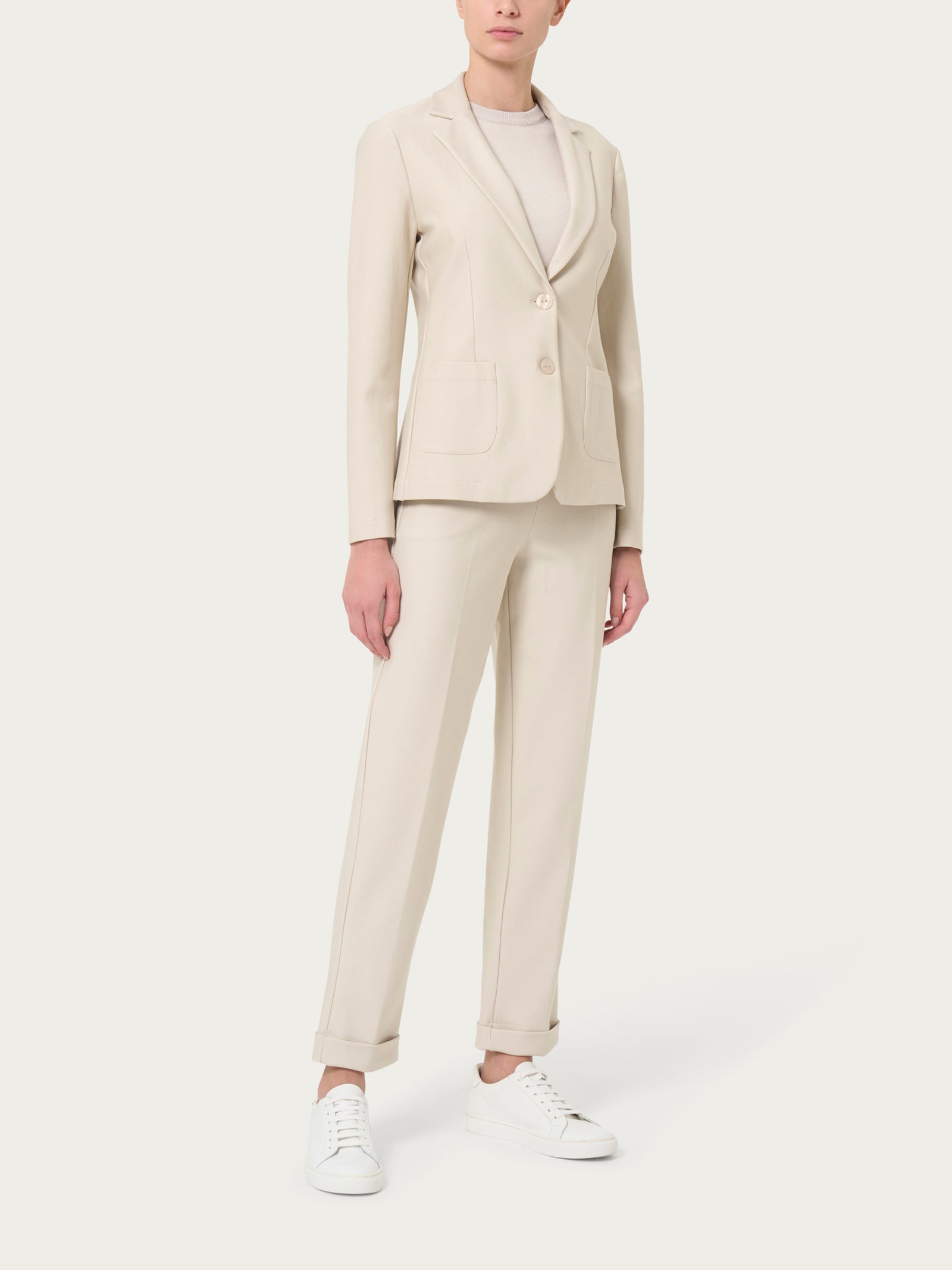 Ragno Compact Blazer Due Bottoni Champignon Elasticizzato