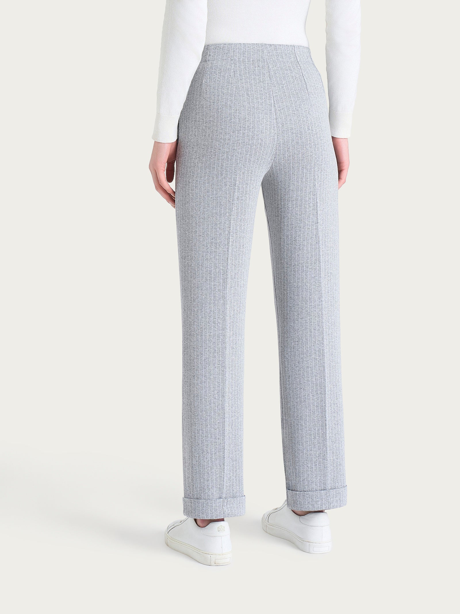Ragno Compact Pantalone Dritto Gessato Grigio Mel.