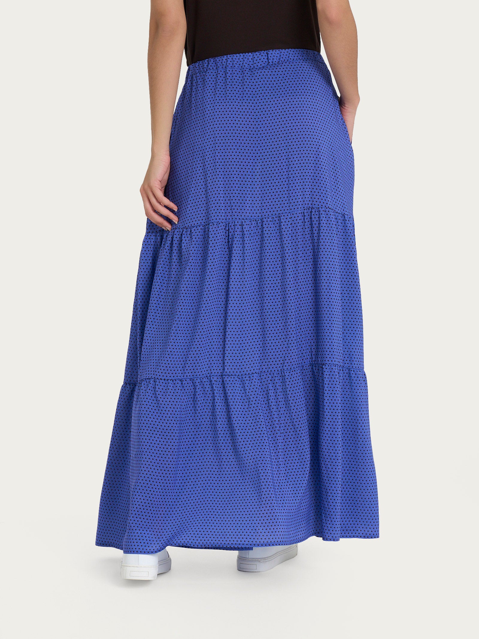 Ragno EcoSeta gonna lunga esagoni dazzling blue viscosa