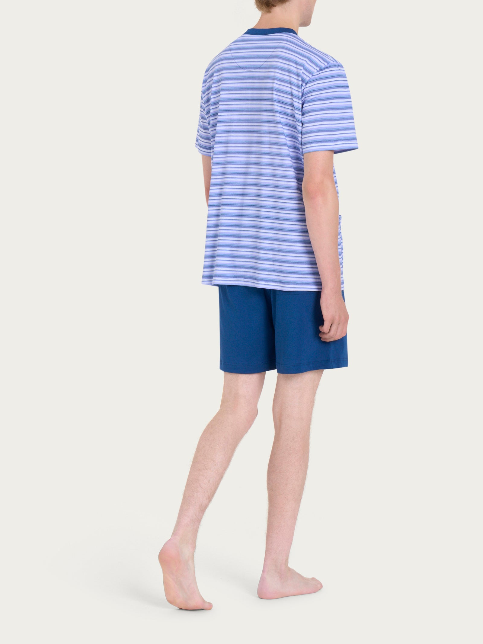 Ragno Jersey di Cotone pigiama corto aperto navy peony