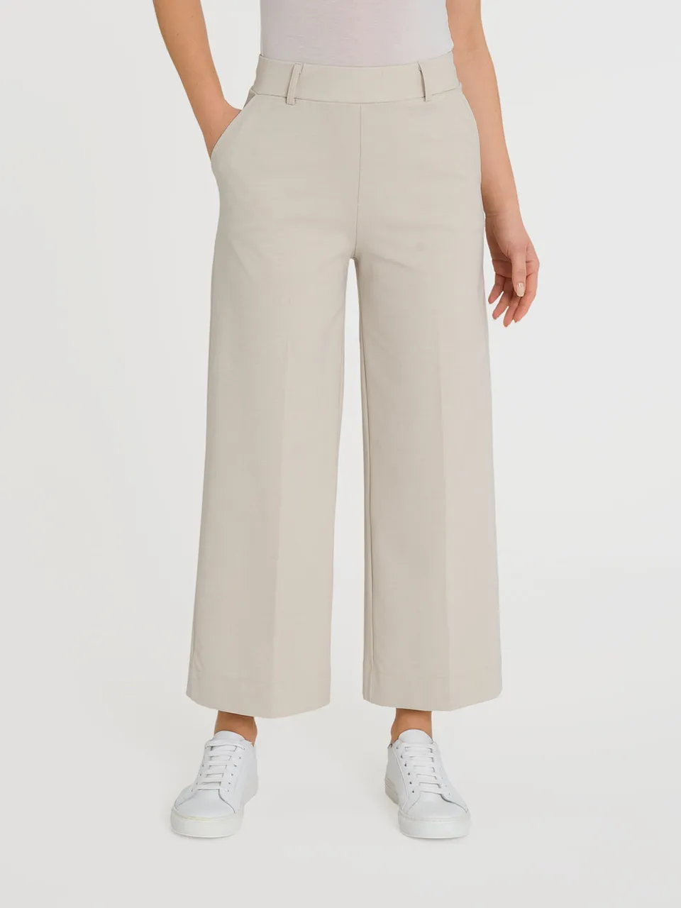 Ragno Compact Light Pantalone Cropped Champignon tasche