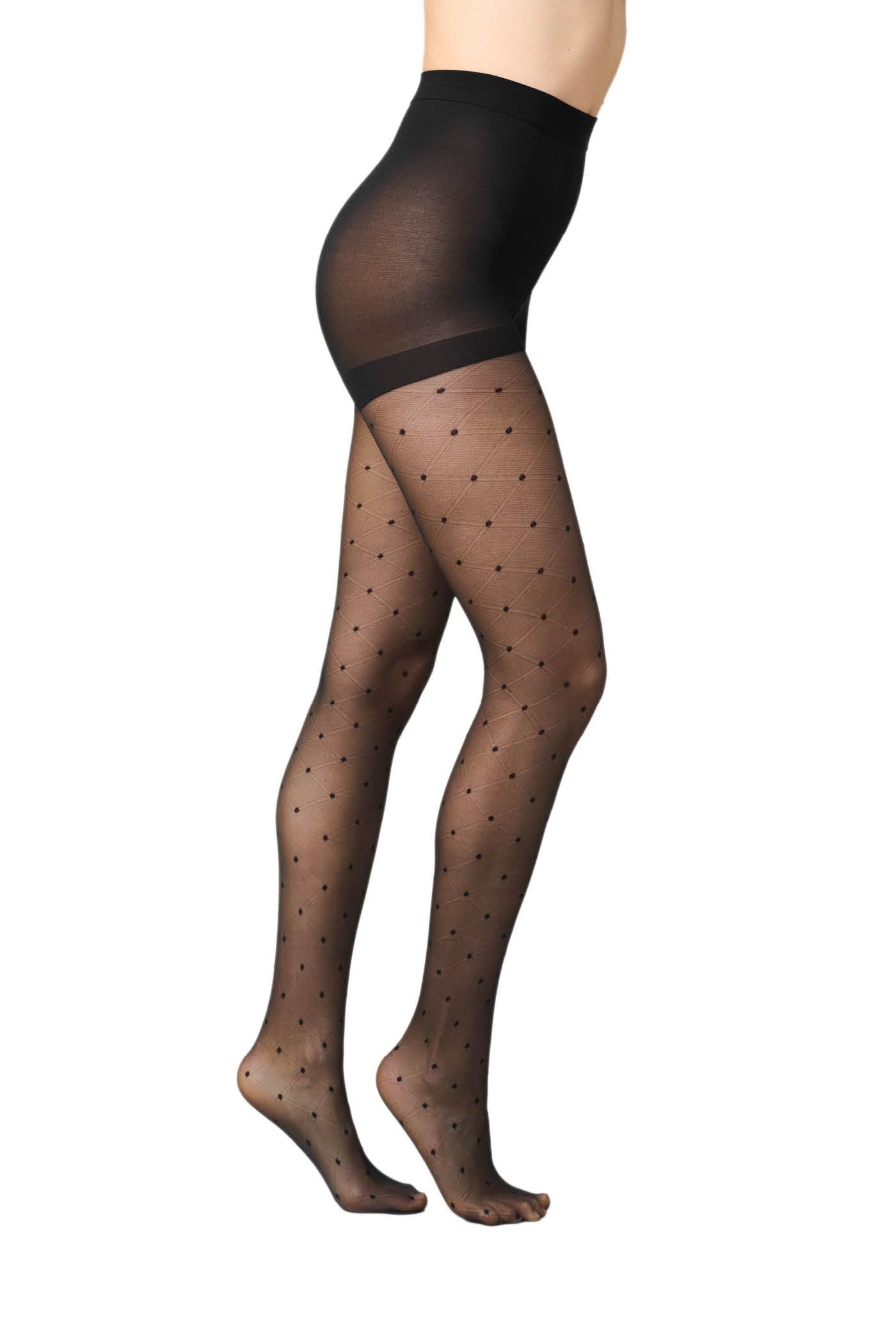 Goldenpoint Collant Rombi Pois Taglia S Punte Nude