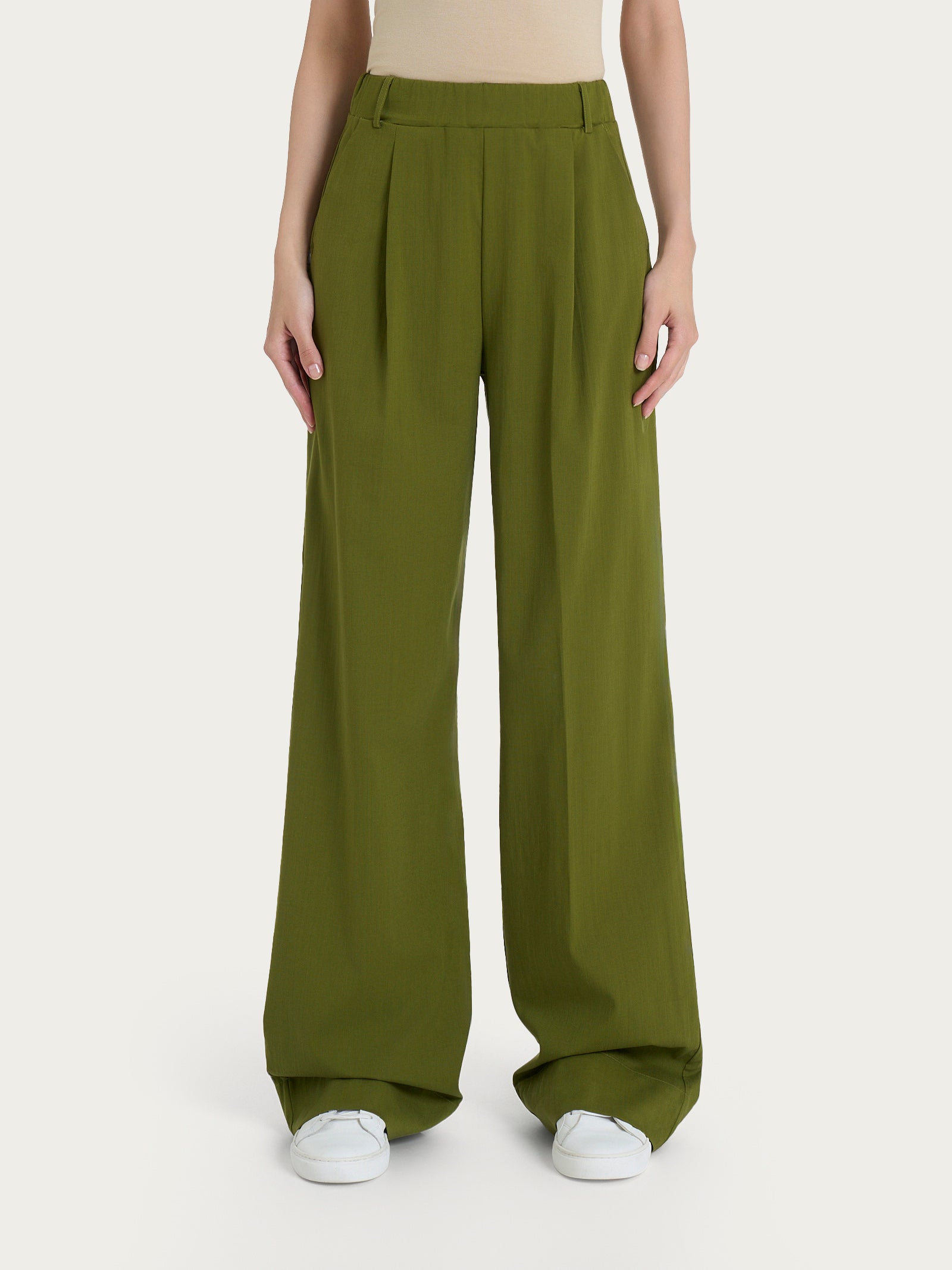 Ragno Super Natural pantalone ampio verde Sphagnum