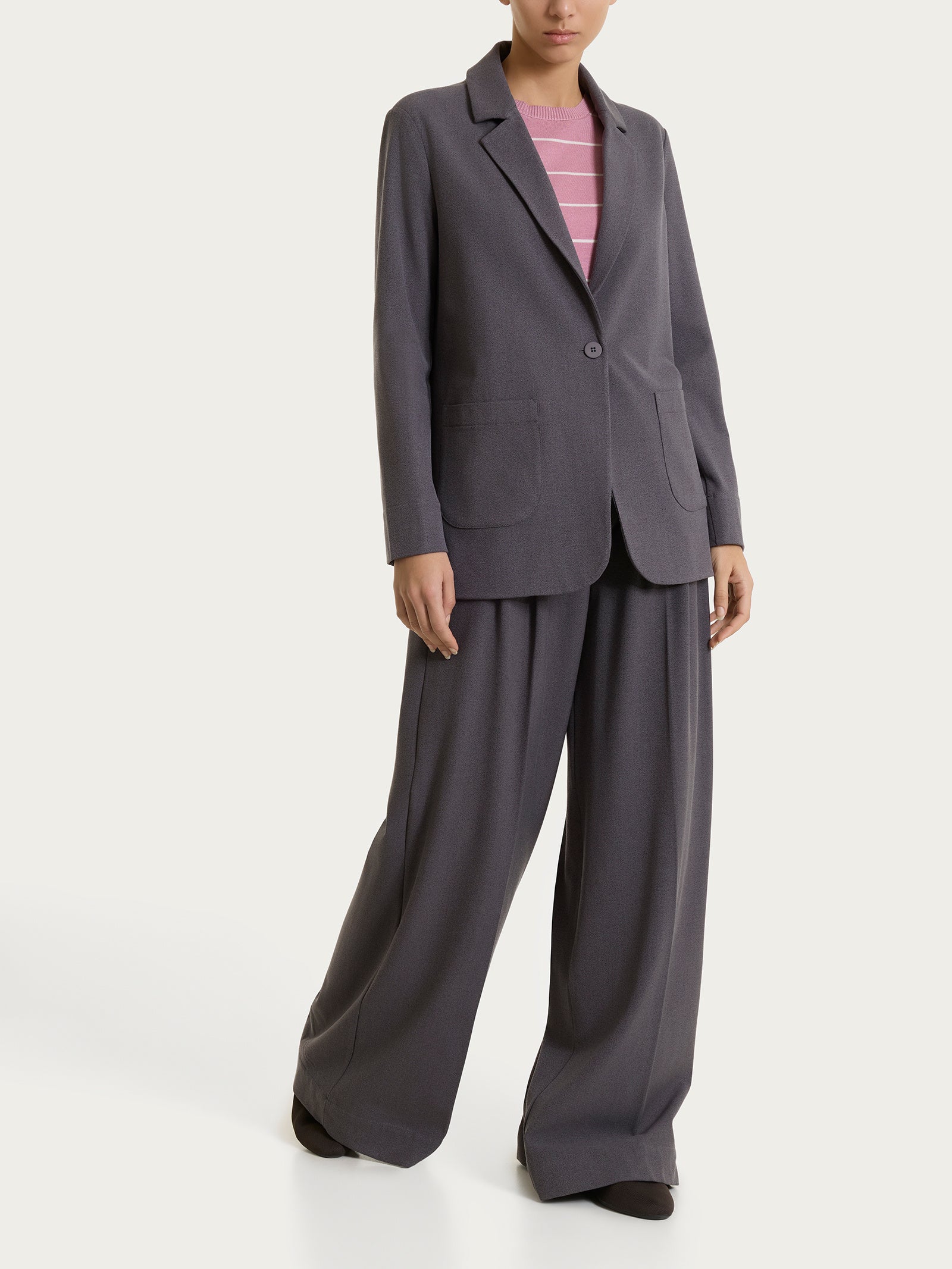 Ragno Compact Blazer Over Flannel Twill Giacca Ardesia Mel. Destrutturata