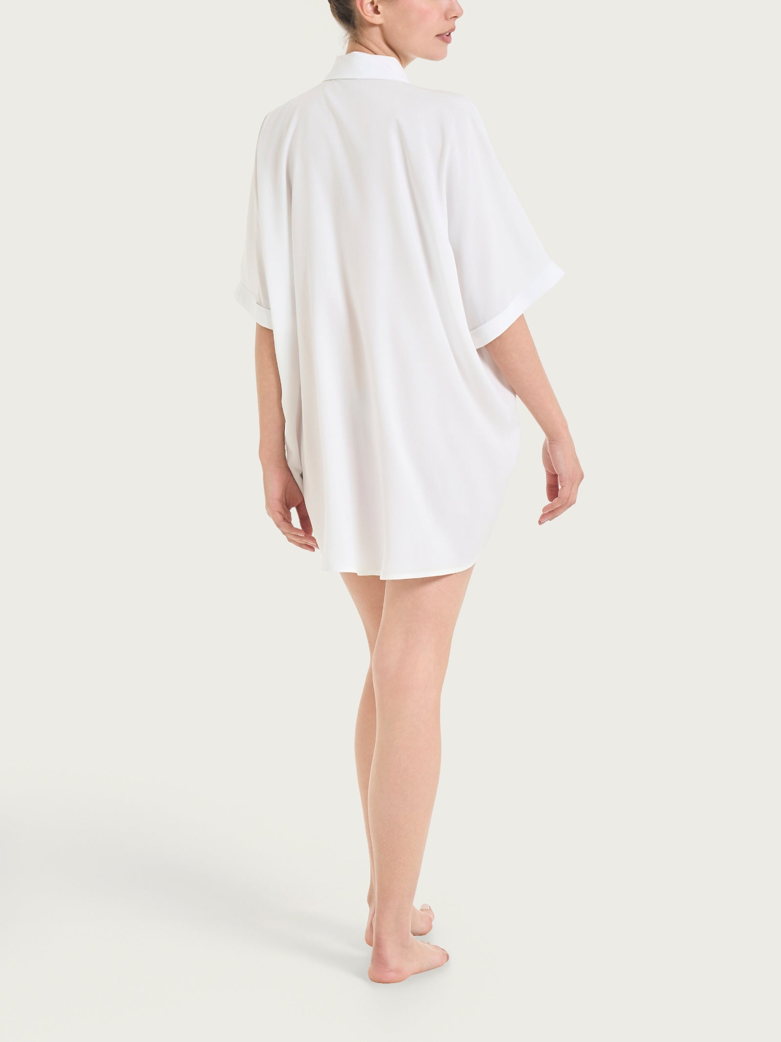 Ragno EcoSeta Chemisier Kimono Mare Bianco