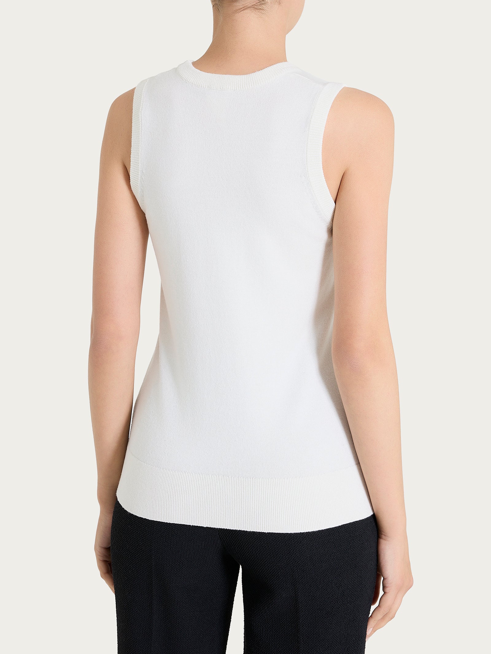 Ragno Four Seasons Maglia Smanicata Donna Avorio Viscosa