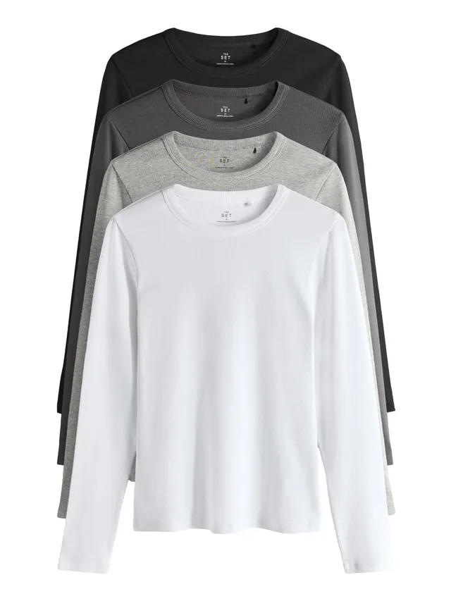 Geo Next The Set magliette coste donna maniche lunghe 4 pezzi