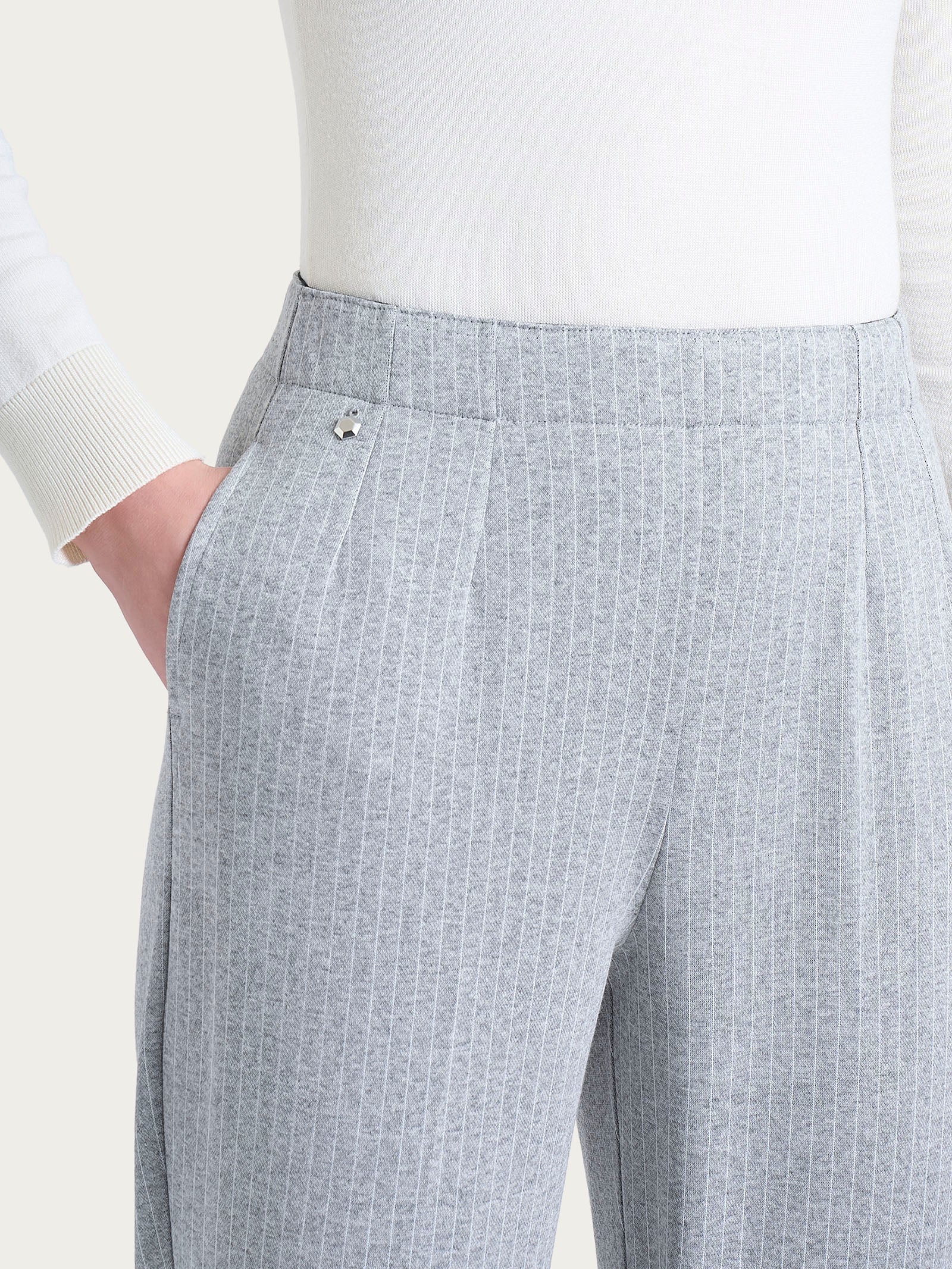 Ragno Compact Pantalone Sigaretta Gessato Grigio Skinny
