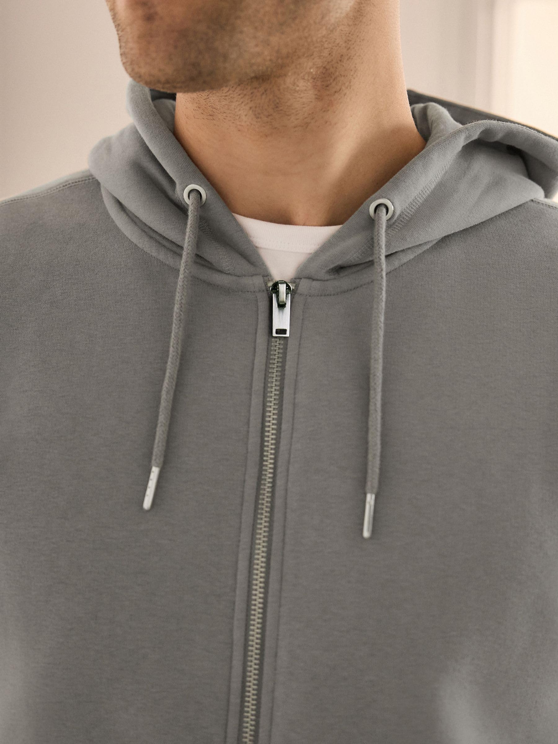 Next Zip-Up felpa uomo con cappuccio in misto cotone