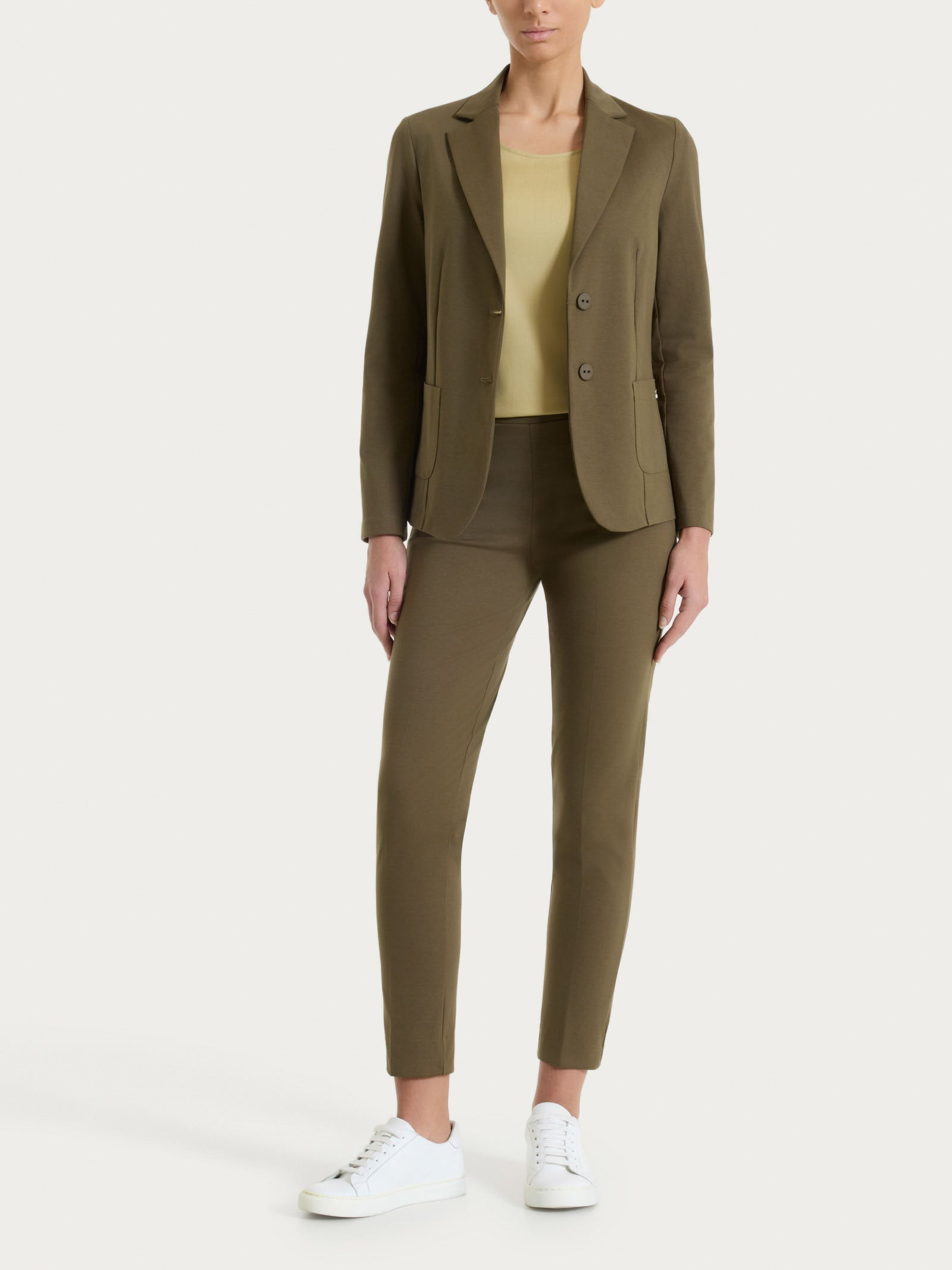 Ragno Compact Light Pantalone Capri Dark Olive Misto Cotone