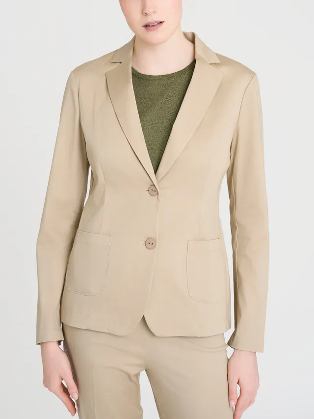 Ragno Satin Power blazer due bottoni panna cotone elasticizzato