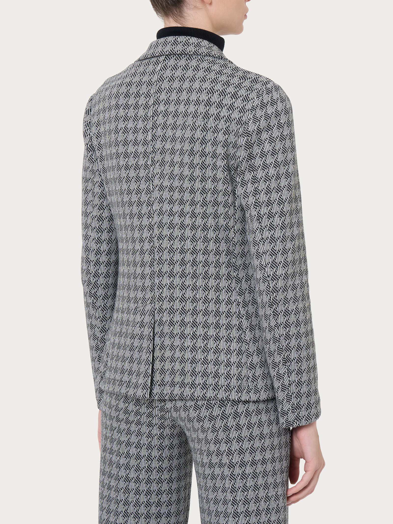 Ragno Compact blazer due bottoni fantasia nero jacquard
