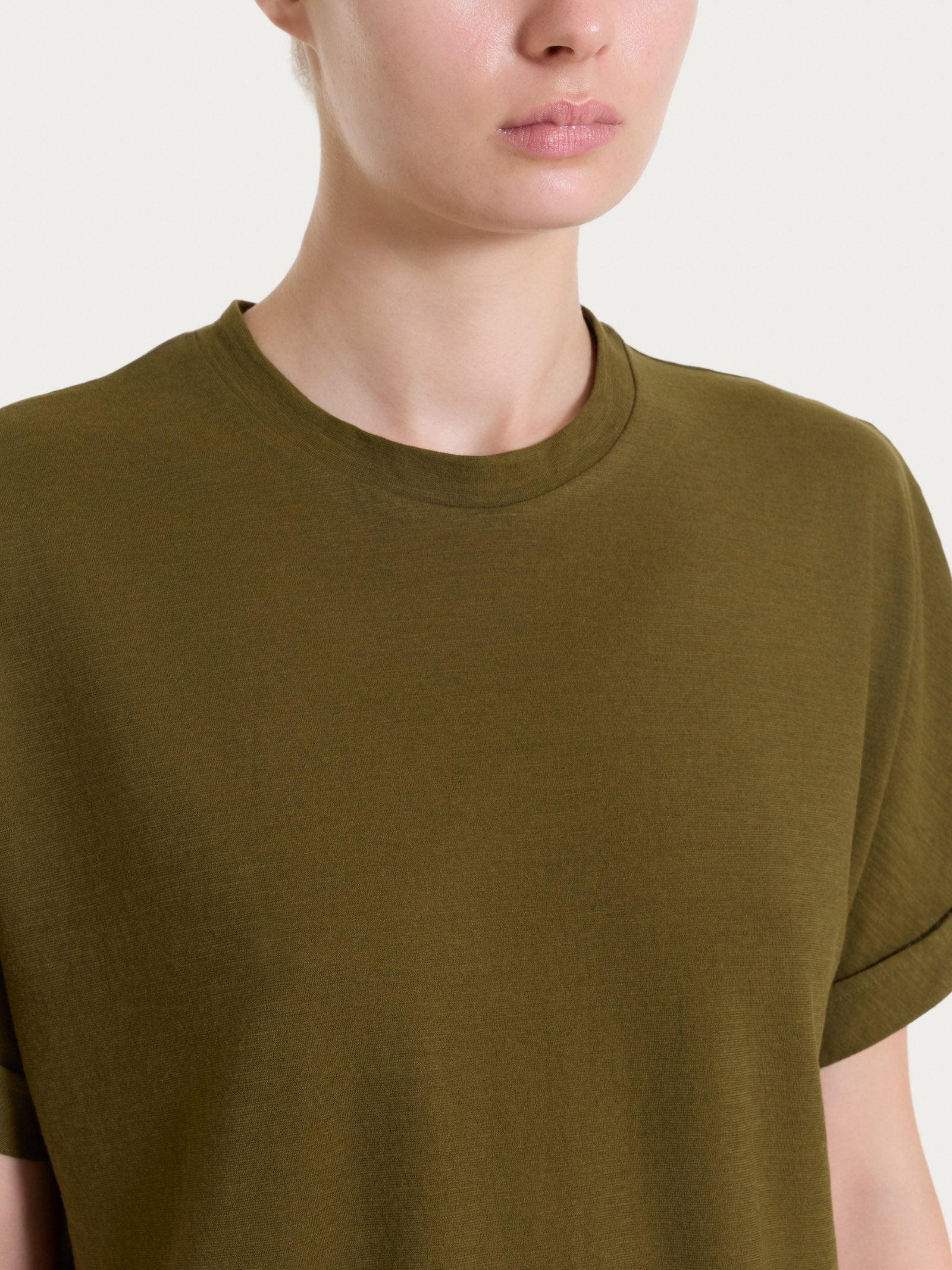 Ragno Slub Jersey Maglietta cotone Dark Olive