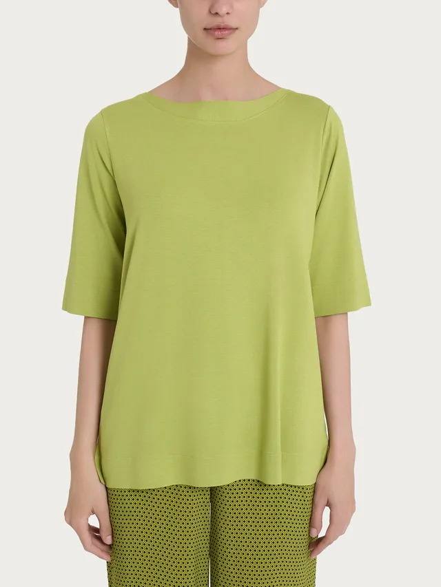 Ragno Viscosa Summer maglietta barchetta Grenoble Green crepe