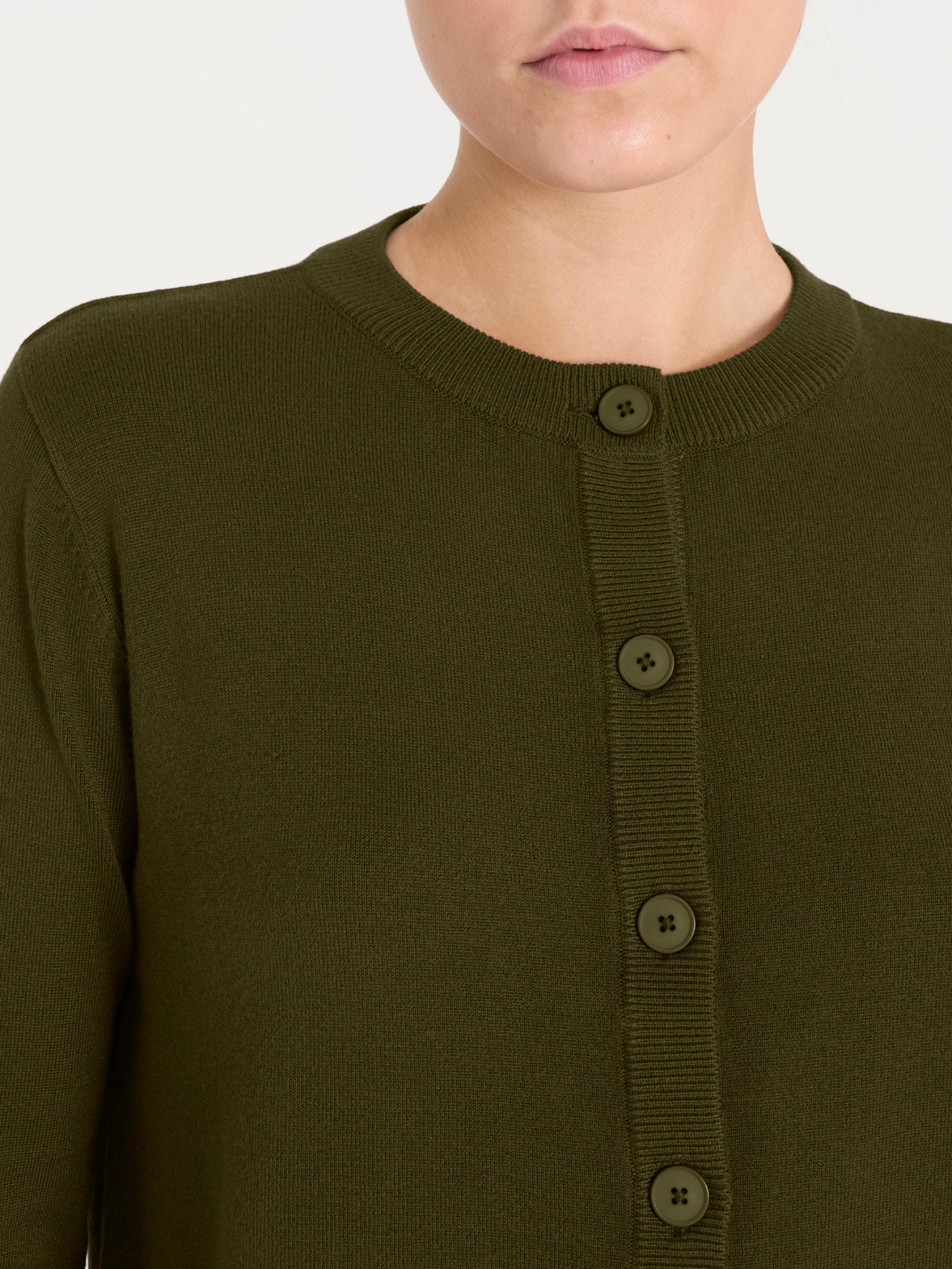 Ragno Four Seasons cardigan corto bottoni verde oliva
