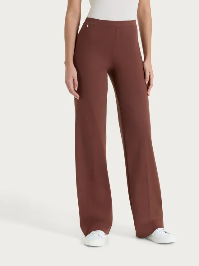 Ragno Compact Light Pantalone Donna Cappuccino Gamba Ampia